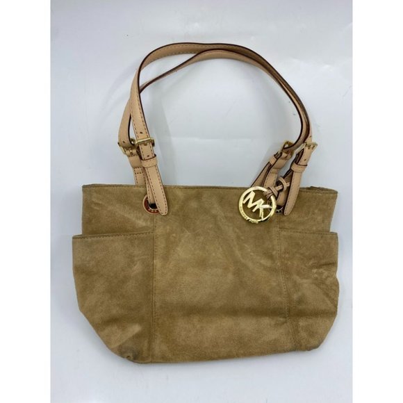Michael Kors Tan Medium Suede Leather Tote Bag - Picture 4 of 16